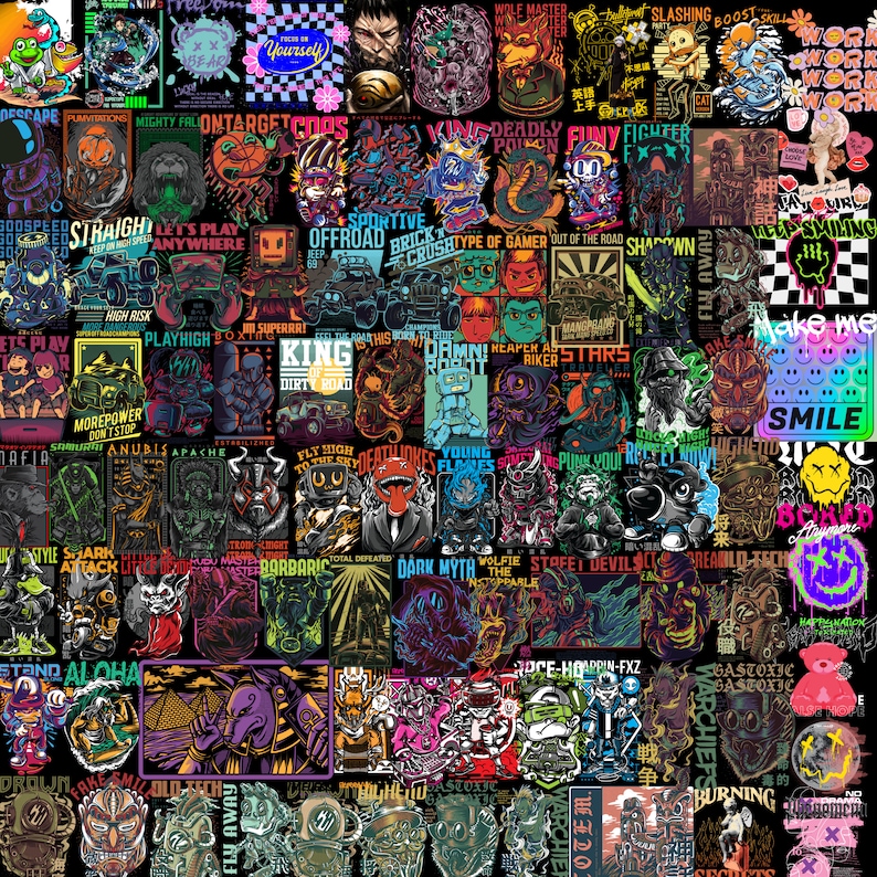 1100+ Anime Streetwear T-Shirt Designs | PNG SVG Bundle (Commercial Use) image 5