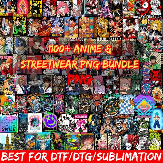1100+ Anime Streetwear T-Shirt Designs | PNG SVG Bundle (Commercial Use)