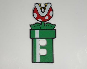 WAR PIPE Piranha plant Mario Bros. outlet GFI Cover Plate-Rocker Nintendo video game decor Gfci