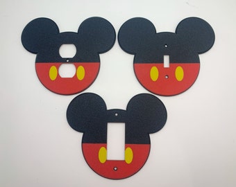 Boy Mouse Magic Ears Head Light Switch Cover | Mouse Electrical Outlet Cover - Toggle, Rocker, and Electric Outlet 26 Colors!