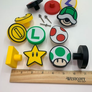 NEW OPTIONS MARIO themed Drawer Knobs/Handles for Nurseries, Kid's Rooms, Cabinets, and Dressers Screws and washers Included image 4