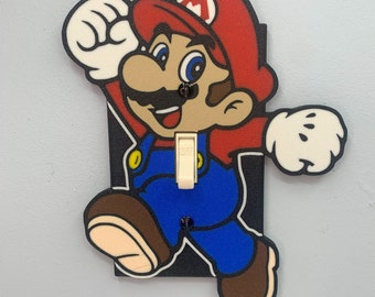 MARIO Light switch cover plate | Super Mario Room Wall Plate - Nintendo video game decor kids bedroom idea game room gift