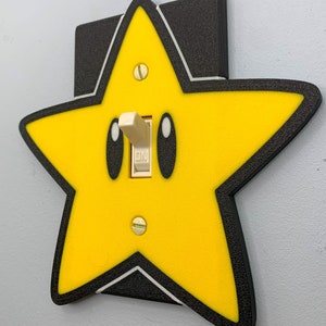 Super Star. Mario Bros. Light Switch Cover Plate-rocker Nintendo Video ...