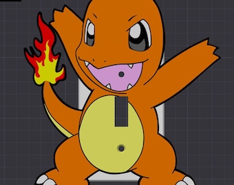 Placa de cubierta para interruptor de luz CHARMANDER / Regalo de cumpleaños único de Pokémon