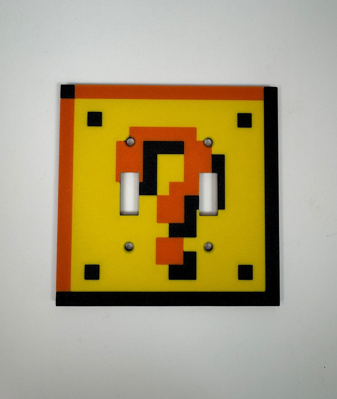 Question Block Retro| 8 Bit | Mystery Box Double Light Switch Cover ...