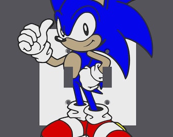 Sonic Light Switch Cover | Toggle Switch | Hedgehog Wall Plate | Game Room Decor | Wall Art