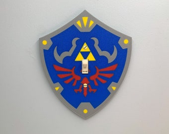 Zelda Light switch cover Link's Hylian Shield unique personalized custom gift for home decor him her handmade house warming collectible