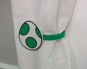 Embrasses/Embouts de rideaux YOSHI EGG en plastique imprimé en 3D (Ensemble de 2)