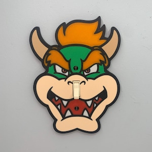 BOWSER FACE Light switch cover plate | Super Mario Room Wall Plate| Toggle-Rocker - Nintendo video game decor kids bedroom idea game room