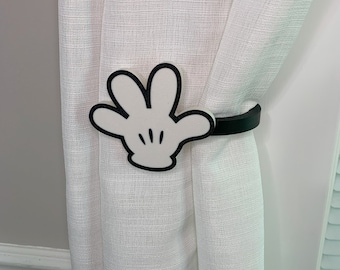 Mickey Glove Curtain Holdbacks/Tiebacks 3D Printed Plastic (Set of 2)