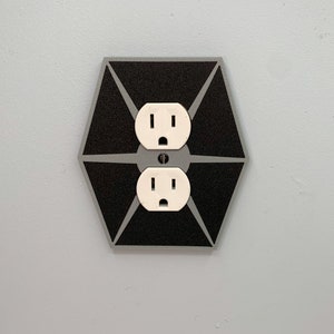 Star Wars inspired TIE FIGHTER outlet cover for Star Wars room-game room-man cave-birthday gift decor