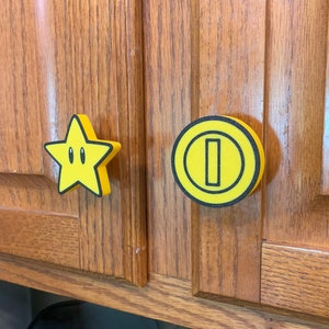 NEW OPTIONS MARIO themed Drawer Knobs/Handles for Nurseries, Kid's Rooms, Cabinets, and Dressers Screws and washers Included image 9
