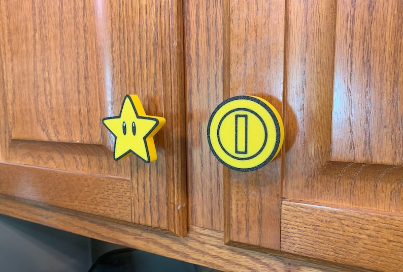 NEW OPTIONS MARIO themed Drawer Knobs/Handles for Nurseries, Kid's Rooms, Cabinets, and Dressers Screws and washers Included image 9