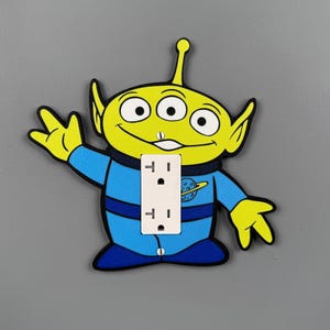 Alien Toy Story GFI Outlet Cover | Pixar Style Kids Room Decor | Custom Wall Plate | Nurseries | Baby Boy Room | Andy #2