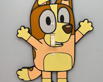Cubierta para interruptor de luz con diseño de perro azul y bingo / interruptor basculante o de palanca / placa divertida para pared de habitación personalizada