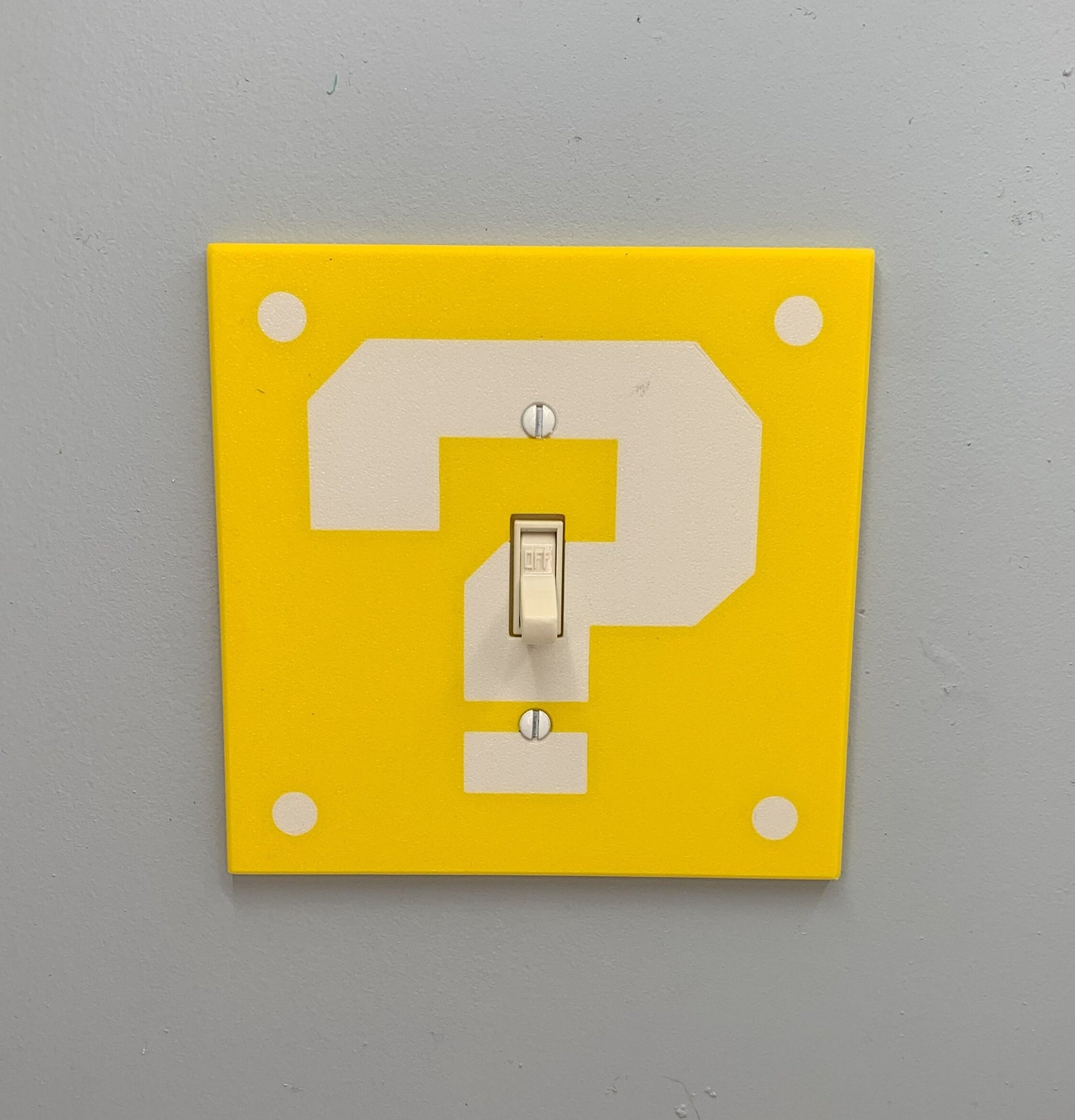 Question Block SINGLE Light Switch Cover | Super Mario Room Wall Plate ...