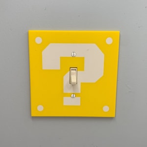 Question Block SINGLE Light Switch Cover | Super Mario Room Wall Plate - nintendo video game decor kids bedroom idea game room gift