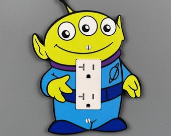 Alien Toy Story GFI Outlet Cover | Pixar Style Kids Room Decor | Custom Wall Plate | Nurseries | Baby Boy Room | Andy #3