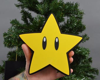 LARGE Super Mario Star Tree Topper - Mario Christmas Decorations - Christmas Tree Top - Power Star Tree Topper - Gamer Tree Topper
