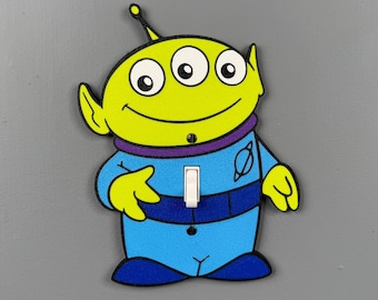 Couvercle pour interrupteur à bascule Alien Toy Story | Décoration de chambre d'enfants de style Pixar | Plaque murale personnalisée | Pépinières | chambre de bébé | Andy #3