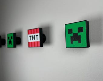 Mining Floating Wall Hooks | Mining Wall Hangers | Video Game Kids Room Sign Mine Sign Stocking Stuffer