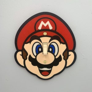 MARIO FACE Light switch cover plate | Super Mario Room Wall Plate - Nintendo video game decor kids bedroom idea game room gift