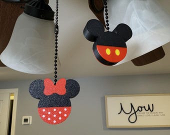 Magic Ceiling Fan Pull | Mouse Bedroom | Boy Mouse Home Decor | Girl Mouse| Kingdom | Glove | Pants |  (Sold as a set of two)
