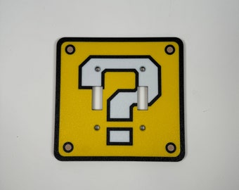 Question Block | Mystery box  Double Light Switch Cover | Super Mario Room Wall Plate -video game decor kids bedroom idea game room