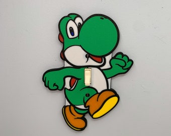 YOSHI Light switch cover plate | Super Mario Room Wall Plate - Nintendo video game decor kids bedroom idea game room gift