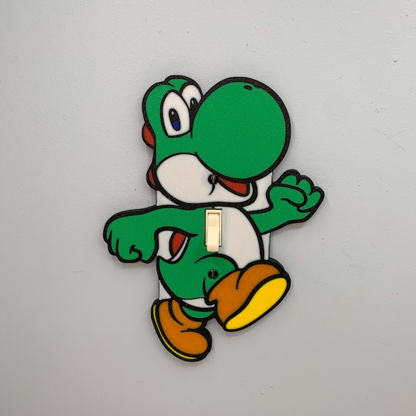 YOSHI Light switch cover plate | Super Mario Room Wall Plate - Nintendo video game decor kids bedroom idea game room gift