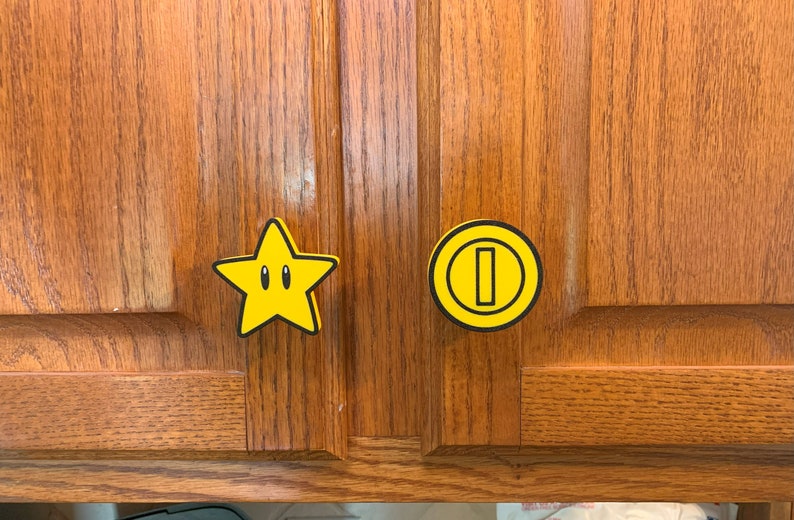 NEW OPTIONS MARIO themed Drawer Knobs/Handles for Nurseries, Kid's Rooms, Cabinets, and Dressers Screws and washers Included image 7
