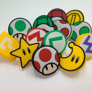 NEW OPTIONS MARIO themed Drawer Knobs/Handles for Nurseries, Kid's Rooms, Cabinets, and Dressers Screws and washers Included image 2