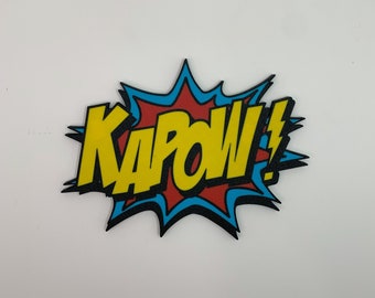 KAPOW! Comic Action word Wall art | Room Decor | Comic room Decorations | Birthday Gift Him Her