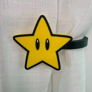 SUPER STAR Curtain Holdbacks/Tiebacks 3D Printed Plastic (Set of 2)