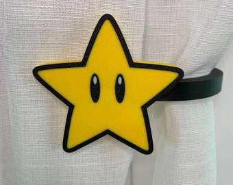 Embrasses/Embouts de rideaux SUPER STAR en plastique imprimé en 3D (Ensemble de 2)