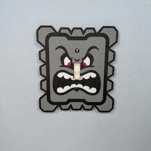 THWOMP Single Light Switch Cover | Super Mario Room Wall Plate -video game decor kids bedroom idea game room