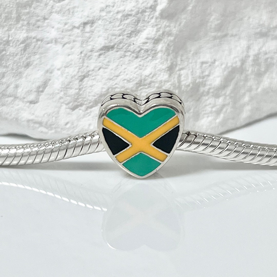 Pandora I Love Jamaica Jamaica Flag Bracelet Heart Charm Etsy