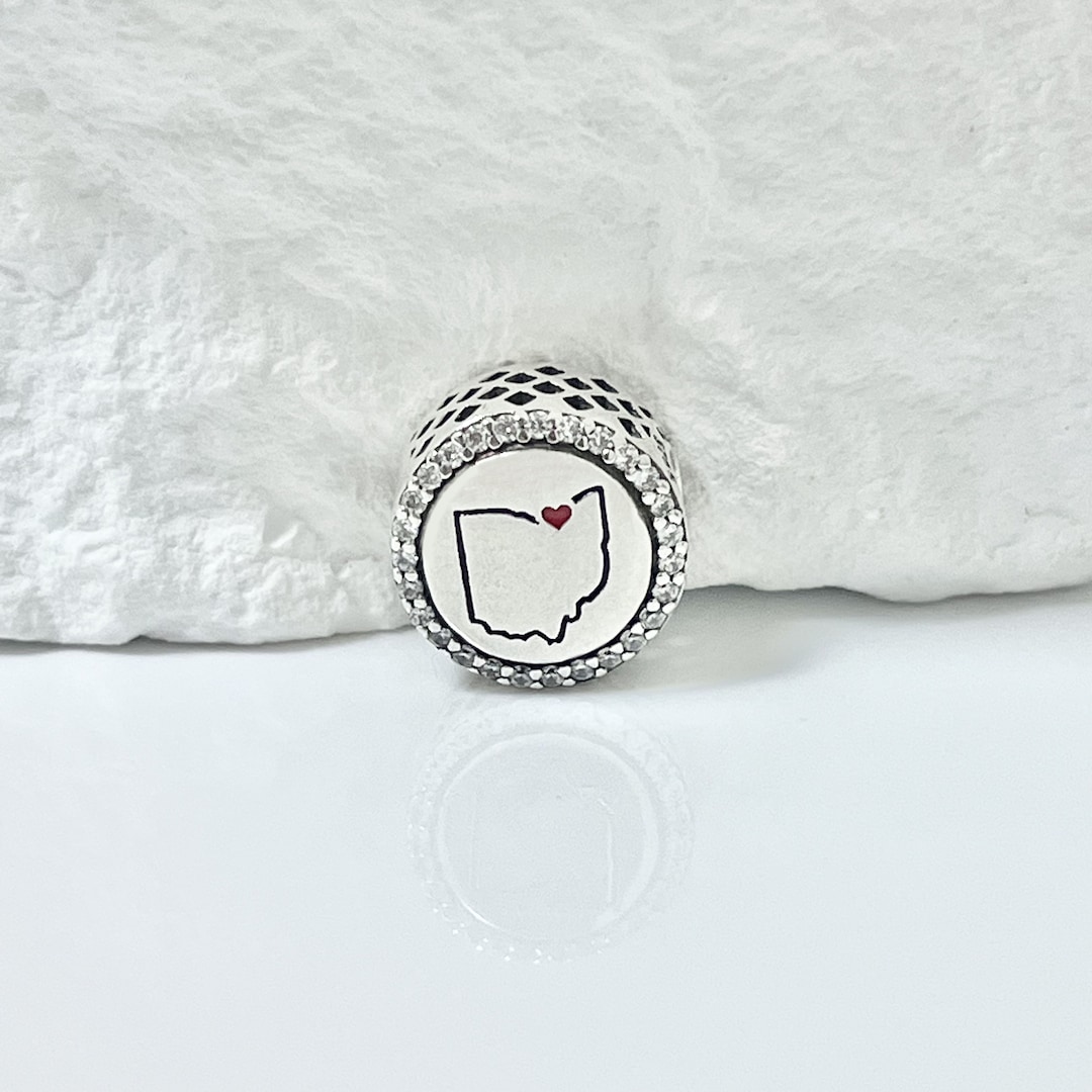 Pandora Love Cleveland Ohio Map Travel Bracelet Charm Bead Etsy