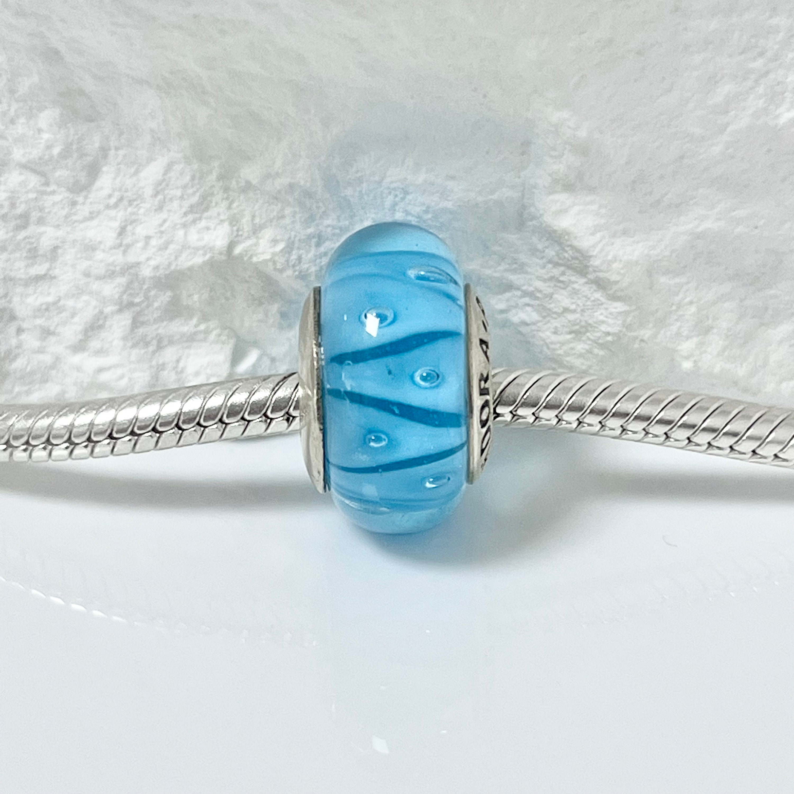 10Pcs Blue Color Turquoise Stone 14x8mm European 5mm Large Hole Beads Slide  Charms Fit Pandora Bracelet
