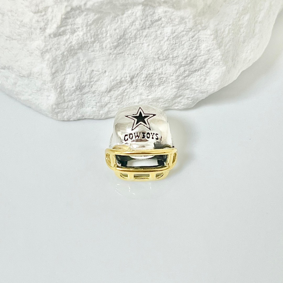 dallas cowboys pandora 14kt gold football helmet charm Giant Official NFL Pendant this charm celebrates the spirit of Thor and the Marvel Universe CZ Dallas Cowboys Helmet Pendant