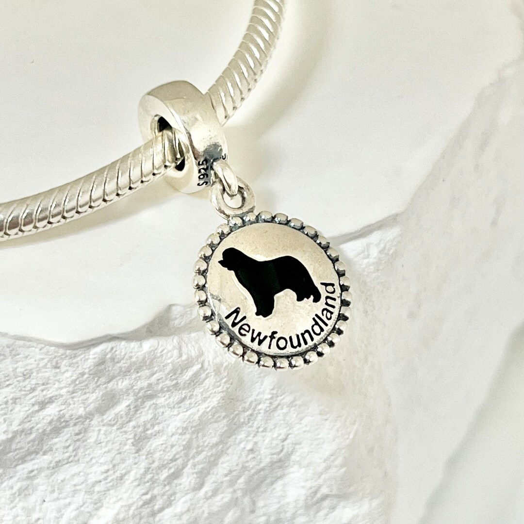 Pandora Newfoundland Dog Canada Bracelet Charm Dangle Pendant, S925
