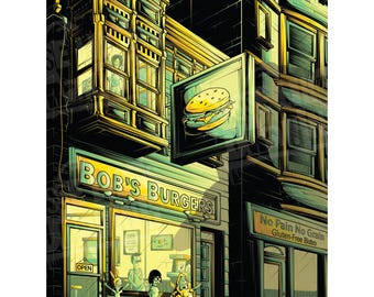 Bob's Burgers Art Print - Belchers - Kuchi Kopi - Kaiju