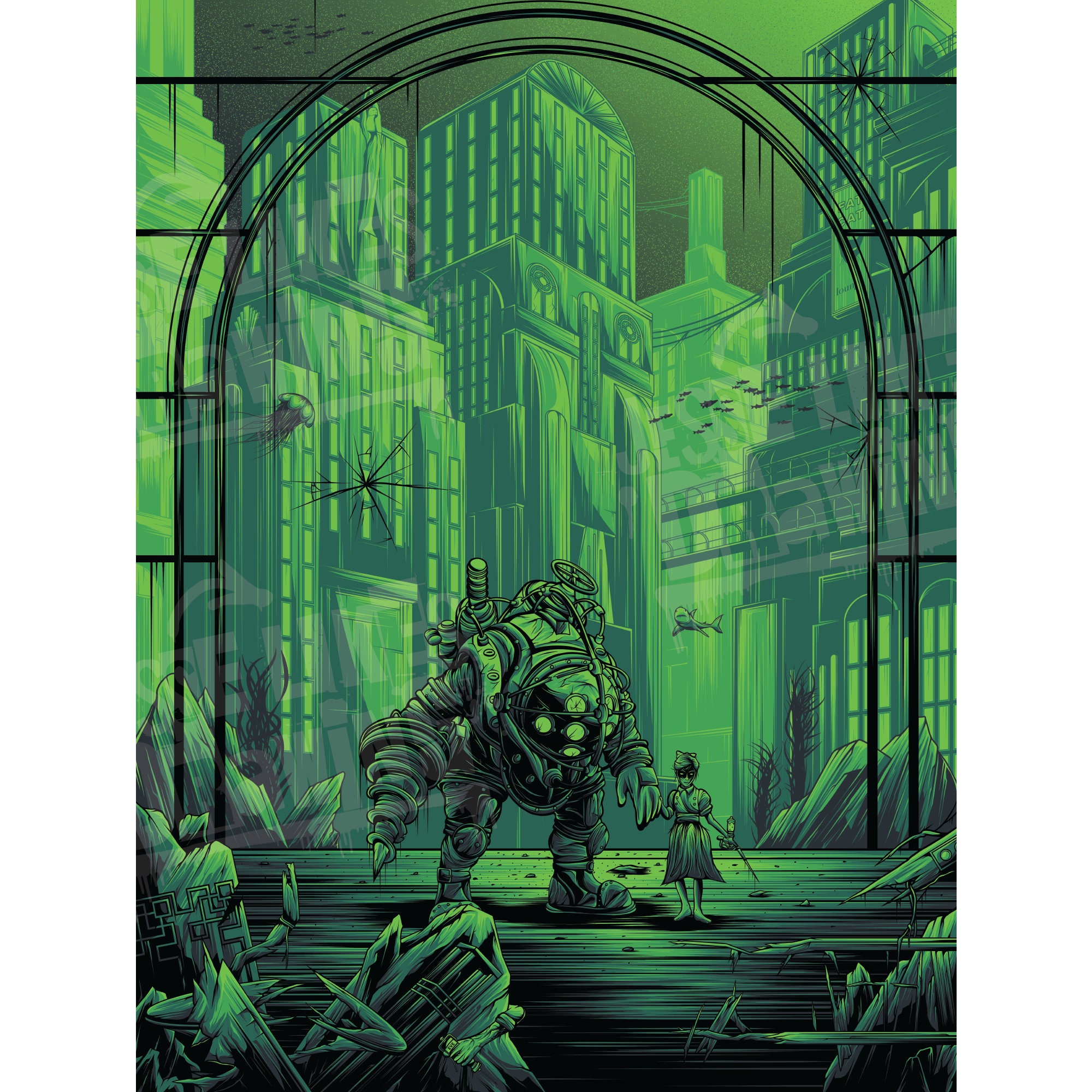 Bioshock Sticker Pack - 25/50 Stickers - Vinyl Decal Infinite Big Daddy Plasmid