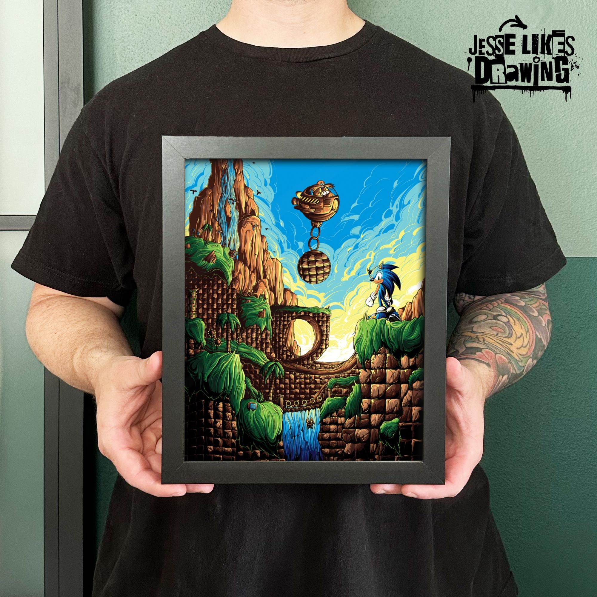 Sonic the Hedgehog Art Print - Green Hill - Eggman - Etsy