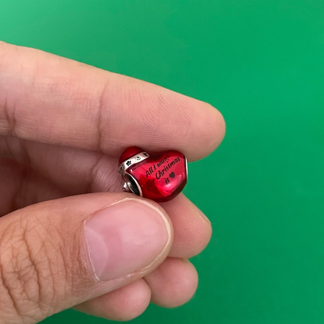 Pandora Metallic Red Christmas Heart Charm Authentic 925 Etsy