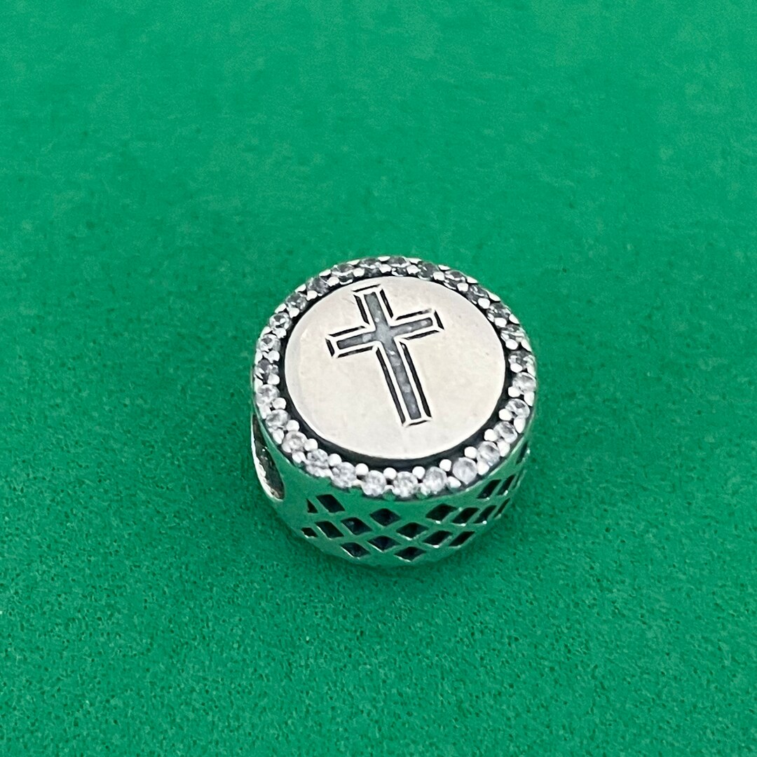 Retired Cross OF Faith Authentic Pandora Silver Charm authentic Pandora