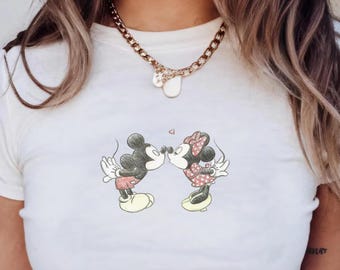 Mickey Minnie In Love Disney Baby Tee,Disney Vacation Baby Tee,Y2k 90s Style Mickey Tee, Halloween Tee, Christmas Shirt, Hallothankmas Shirt