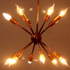 Sophisticated 12 Arms Brass Sputnik Chandelier Beautiful Simple Modern Antique Lights for Your spaces