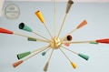 Mid-Century Design 16 Multicolored Arms Sputnik Chandelier Brass Ceiling Handcrafted Light Fixture for Stylish Home Décor Lamp