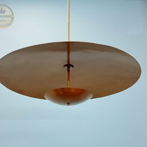 Mid Century Disc Pendant Lamp Big & Small Disc Shade Gold Finish Sky dome Modern Home Interior Fixture Light Sputnik Classy Chandelier